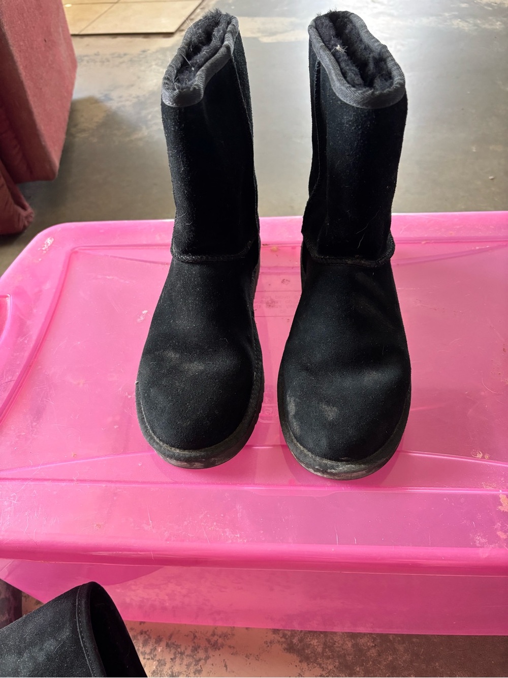 Koolaburra Black Suede Mid-Calf Shearling Boots
